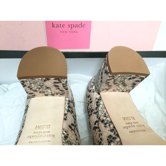 Kate Spade Kylah Pale Vellum Leather Snake Pumps - Picture 14 of 15